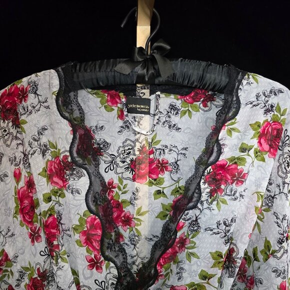Vintage Seductivewear by Cinema Etoile Floral Lace Robe S - Picture 4 of 14